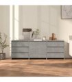 vidaXL 3 Piece Sideboard Concrete Grey Engineered Wood — V0672155694