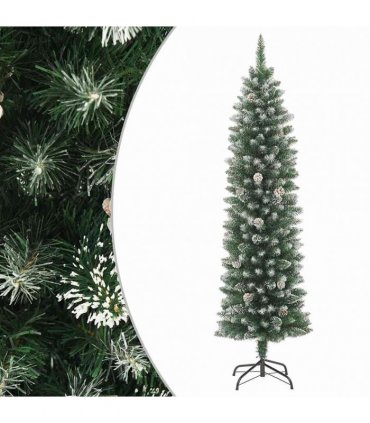 vidaXL Artificial Slim Christmas Tree with Stand 150 cm PVC — Model: without led