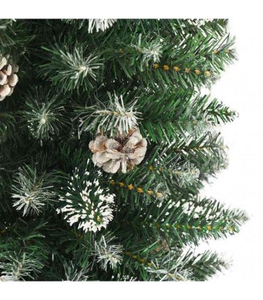 vidaXL Artificial Slim Christmas Tree with Stand 210 cm PVC — Model: without led