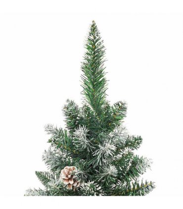 vidaXL Artificial Slim Christmas Tree with Stand 240 cm PVC — Model: without led