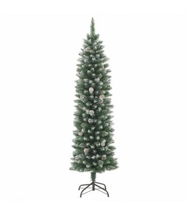 vidaXL Artificial Slim Christmas Tree with Stand 120 cm PVC — Model: without led