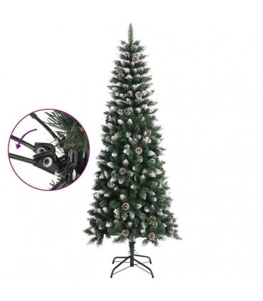 vidaXL Artificial Christmas Tree with Stand Green 210 cm PVC — Model: without led