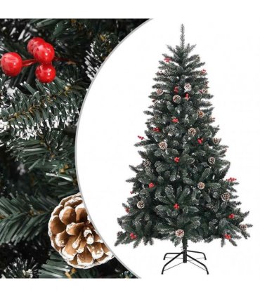 vidaXL Artificial Christmas Tree with Stand Green 150 cm PVC — Model: without led — V0672155725