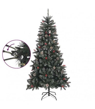 vidaXL Artificial Christmas Tree with Stand Green 210 cm PVC — Model: without led — V0672155726