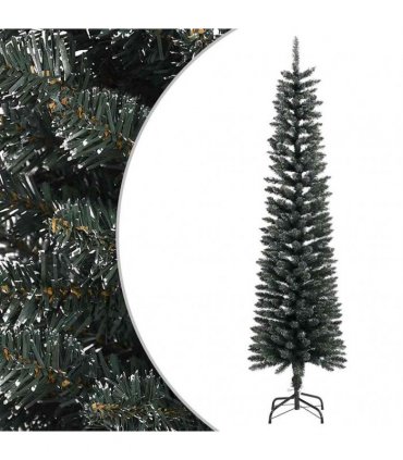 vidaXL Artificial Slim Christmas Tree with Stand Green 180 cm PVC — Model: without led