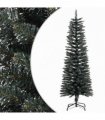 vidaXL Artificial Slim Christmas Tree with Stand Green 120 cm PVC — Model: without led