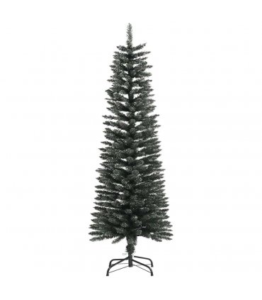 vidaXL Artificial Slim Christmas Tree with Stand Green 120 cm PVC — Model: without led