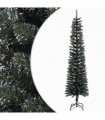 vidaXL Artificial Slim Christmas Tree with Stand Green 240 cm PVC — Model: without led
