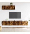 vidaXL 3 Piece TV Cabinet Set Smoked Oak Engineered Wood — V0672155770