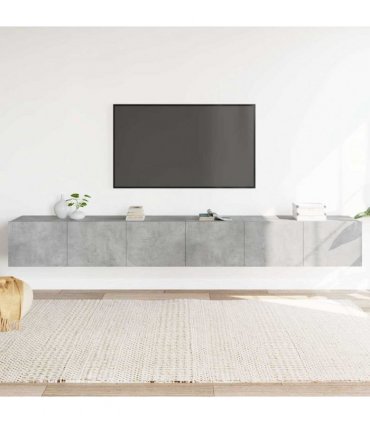 vidaXL 3 Piece TV Cabinet Set Concrete Grey Engineered Wood — V0672155772