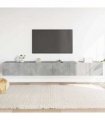 vidaXL 3 Piece TV Cabinet Set Concrete Grey Engineered Wood — V0672155772