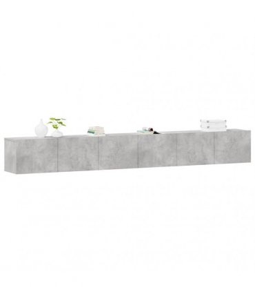 vidaXL 3 Piece TV Cabinet Set Concrete Grey Engineered Wood — V0672155772