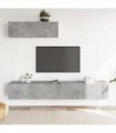 vidaXL 3 Piece TV Cabinet Set Concrete Grey Engineered Wood — V0672155773