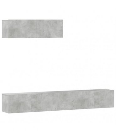 vidaXL 3 Piece TV Cabinet Set Concrete Grey Engineered Wood — V0672155773