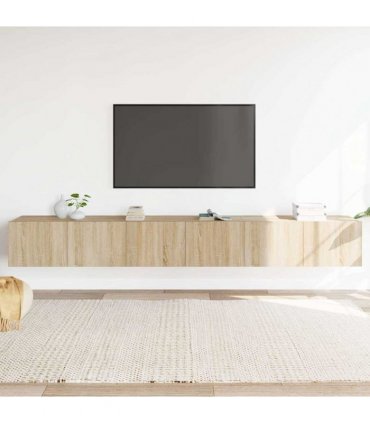 vidaXL 3 Piece TV Cabinet Set Sonoma Oak Engineered Wood — V0672155774