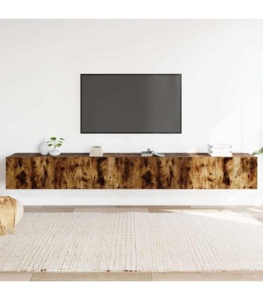 vidaXL 3 Piece TV Cabinet Set Smoked Oak Engineered Wood — V0672155776