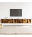 vidaXL 3 Piece TV Cabinet Set Smoked Oak Engineered Wood — V0672155776