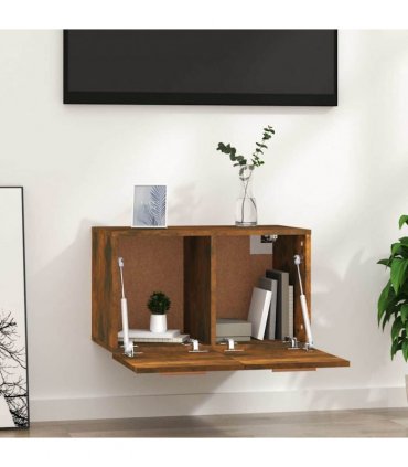 vidaXL Wall Cabinet Smoked Oak 60x36.5x35 cm Engineered Wood