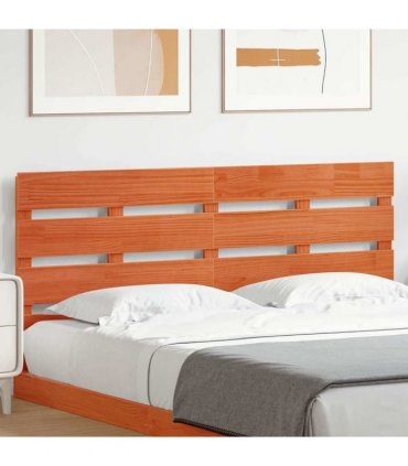 vidaXL Headboard Brown 140.5 x 3 x 80 cm Solid Pine Wood — Colour: Wax brown