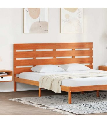 vidaXL Headboard Wax Brown 200.5 x 3 x 80 cm Solid Pine Wood