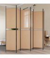 vidaXL 6-Panel Room Divider Beige 300 x 200 cm Fabric