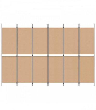 vidaXL 6-Panel Room Divider Beige 300 x 200 cm Fabric