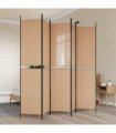 vidaXL 5-Panel Room Divider Beige 250 x 220 cm Fabric