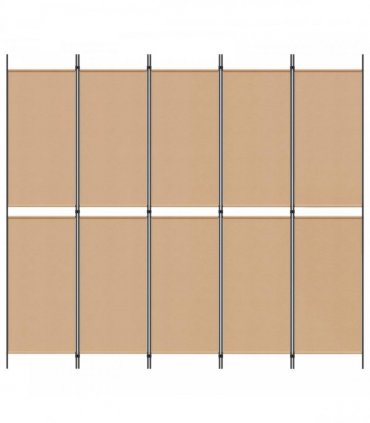 vidaXL 5-Panel Room Divider Beige 250 x 220 cm Fabric