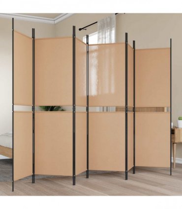 vidaXL 6-Panel Room Divider Beige 300 x 180 cm Fabric