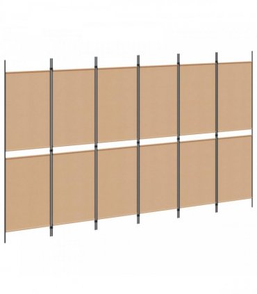 vidaXL 6-Panel Room Divider Beige 300 x 180 cm Fabric