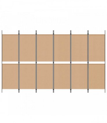 vidaXL 6-Panel Room Divider Beige 300 x 180 cm Fabric