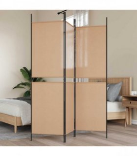 vidaXL 3-Panel Room Divider Beige 150 x 180 cm Fabric
