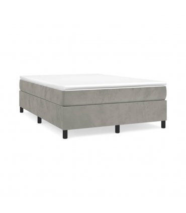 vidaXL Box Spring Bed Frame Light Grey Full Velvet (US Only) — Size: double size
