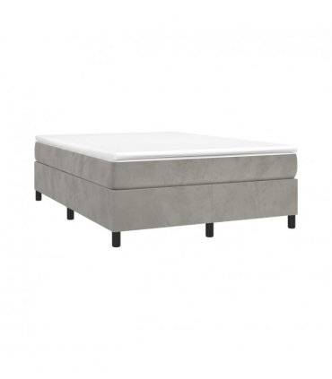 vidaXL Box Spring Bed Frame Light Grey Full Velvet (US Only) — Size: double size
