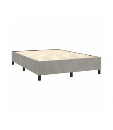vidaXL Box Spring Bed Frame Light Grey Full Velvet (US Only) — Size: double size