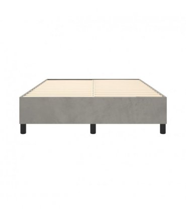 vidaXL Box Spring Bed Frame Light Grey Full Velvet (US Only) — Size: double size