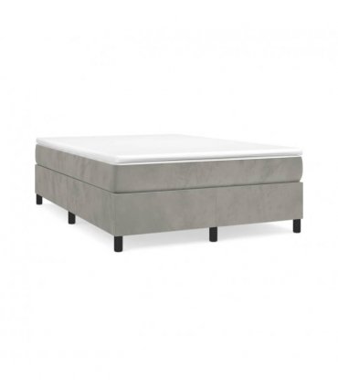 vidaXL Box Spring Bed Frame Light Grey Queen Velvet (US Only)