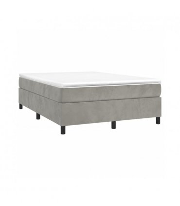vidaXL Box Spring Bed Frame Light Grey Queen Velvet (US Only)