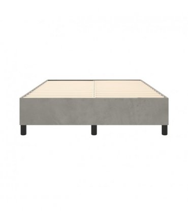 vidaXL Box Spring Bed Frame Light Grey Queen Velvet (US Only)