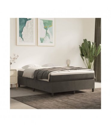 vidaXL Box Spring Bed Frame Dark Grey Velvet (US/AU Only) — Size: double size