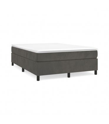 vidaXL Box Spring Bed Frame Dark Grey Velvet (US/AU Only) — Size: double size