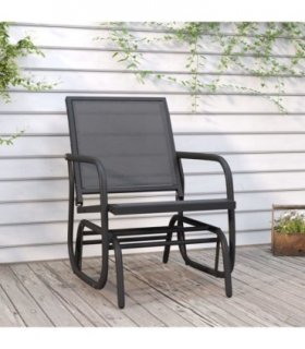 vidaXL Garden Glider Chair Black 61x76x87 cm Textilene&Steel