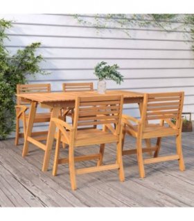 vidaXL Garden Table 150x90x75 cm Solid Wood Acacia — Size: 150 x 90 x 75 cm