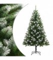 vidaXL Artificial Hinged Christmas Tree with Flocked Snow 150 cm — Model: basic