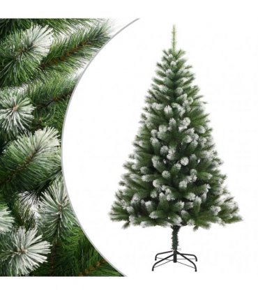 vidaXL Artificial Hinged Christmas Tree with Flocked Snow 180 cm — Model: basic