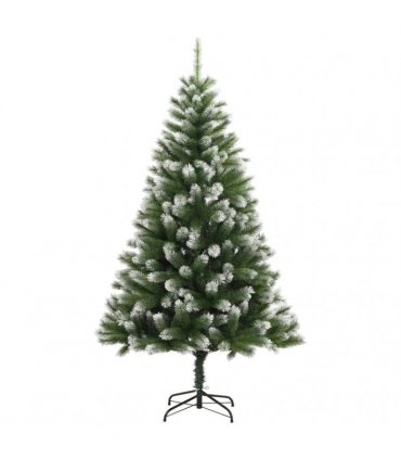 vidaXL Artificial Hinged Christmas Tree with Flocked Snow 180 cm — Model: basic