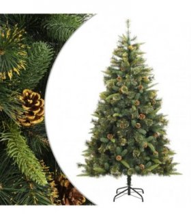 vidaXL Artificial Hinged Christmas Tree with Cones 180 cm — Model: basic
