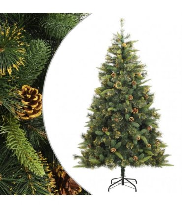 vidaXL Artificial Hinged Christmas Tree with Cones 180 cm — Model: basic