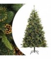vidaXL Artificial Hinged Christmas Tree with Cones 180 cm — Model: basic