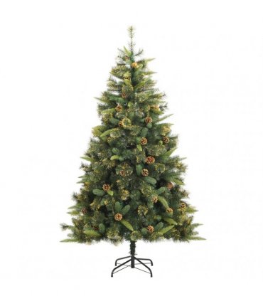 vidaXL Artificial Hinged Christmas Tree with Cones 180 cm — Model: basic